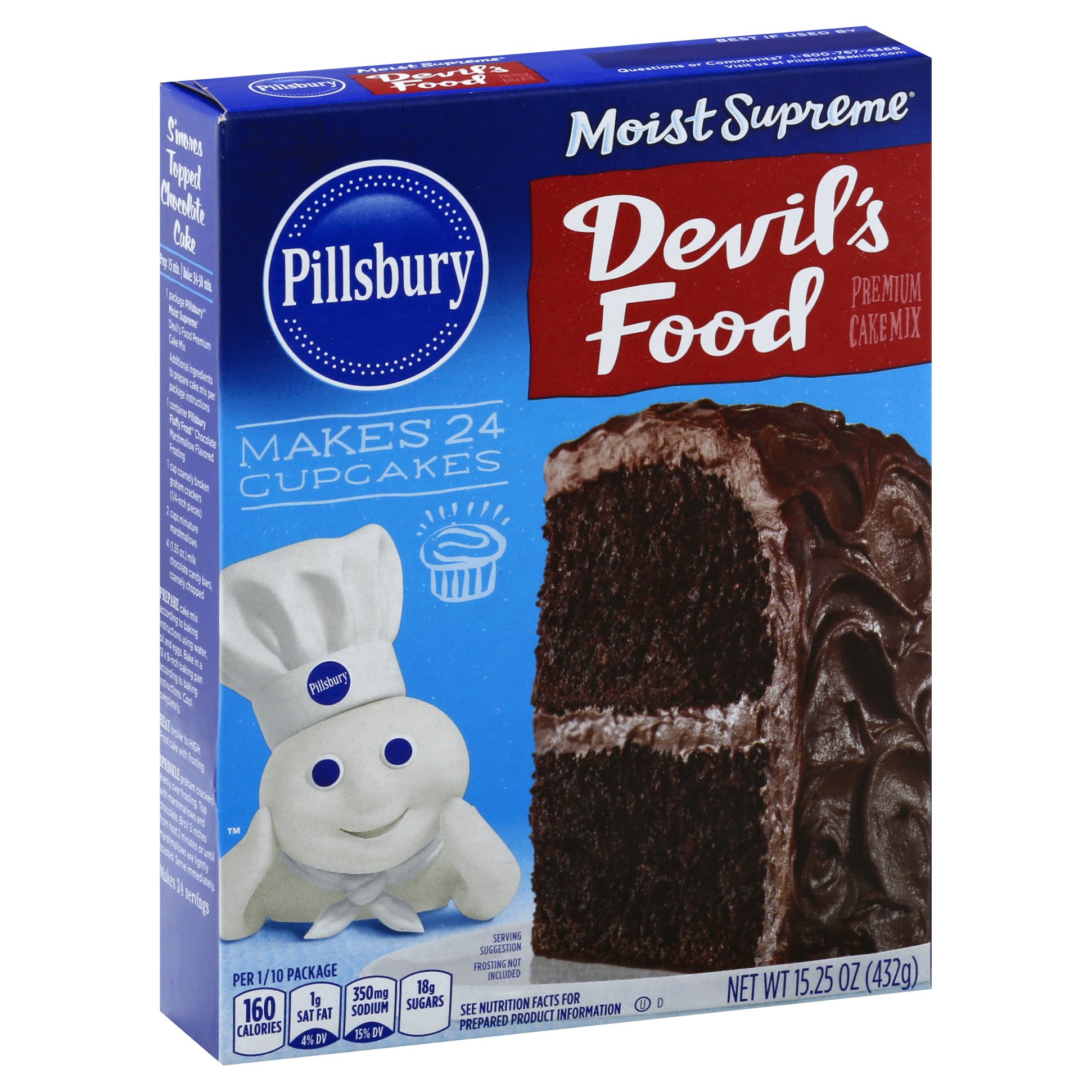 Pillsbury Moist Supreme Devils Food Cake Mix 15.3 OZ 12-Pack
