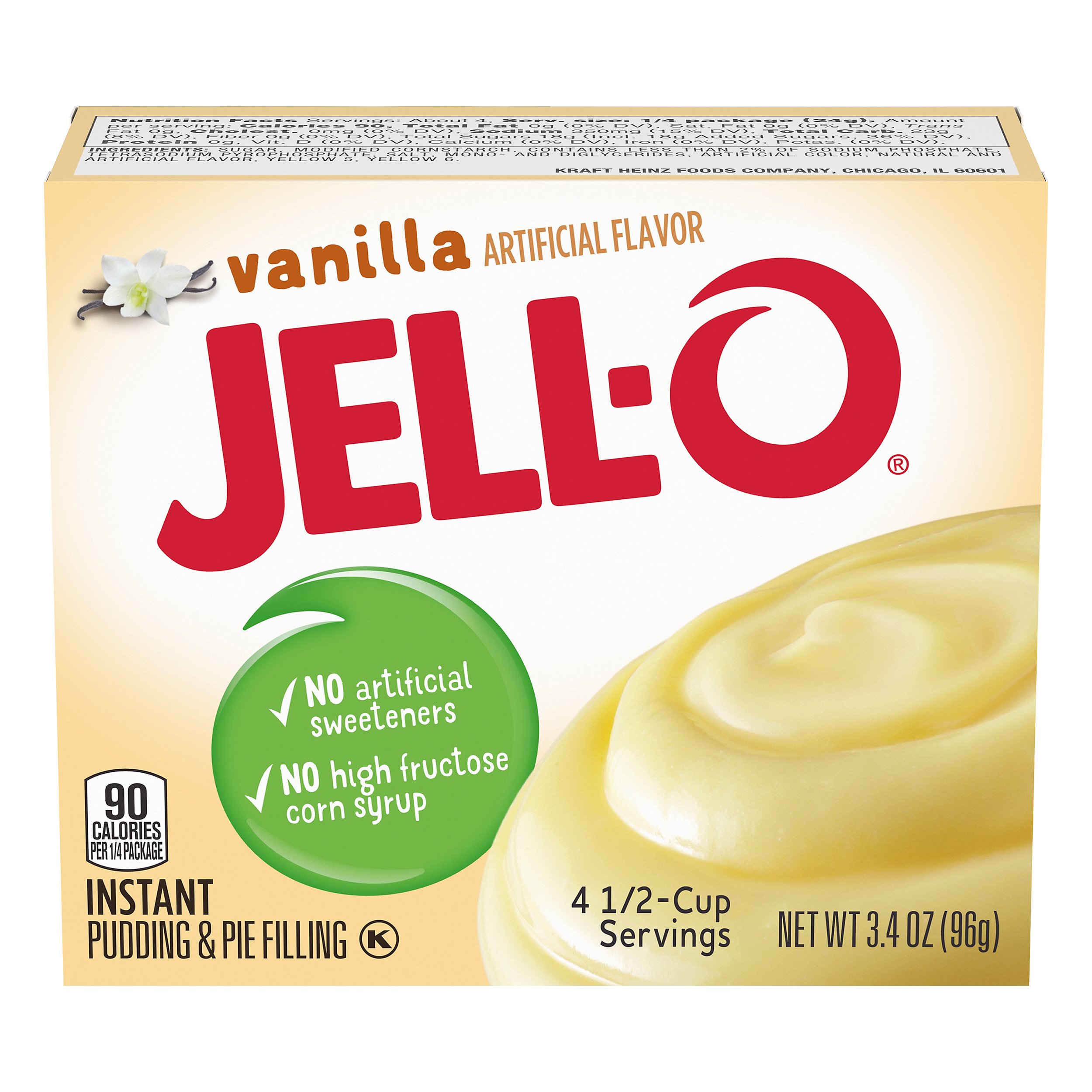 JELL-O Vanilla Instant Pudding Mix 3.4 OZ 24-Pack