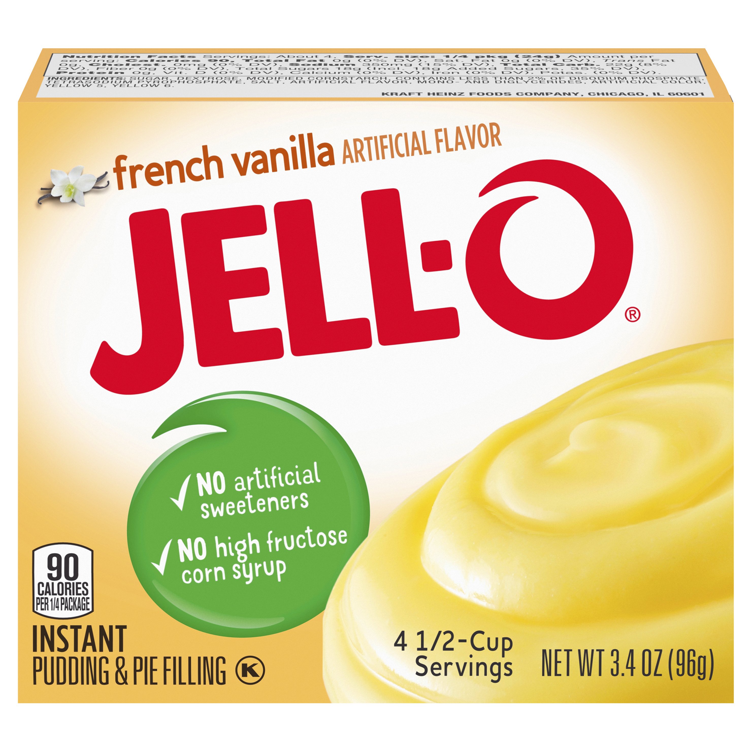 JELL-O French Vanilla Instant Pudding Mix 3.4 OZ 24-Pack