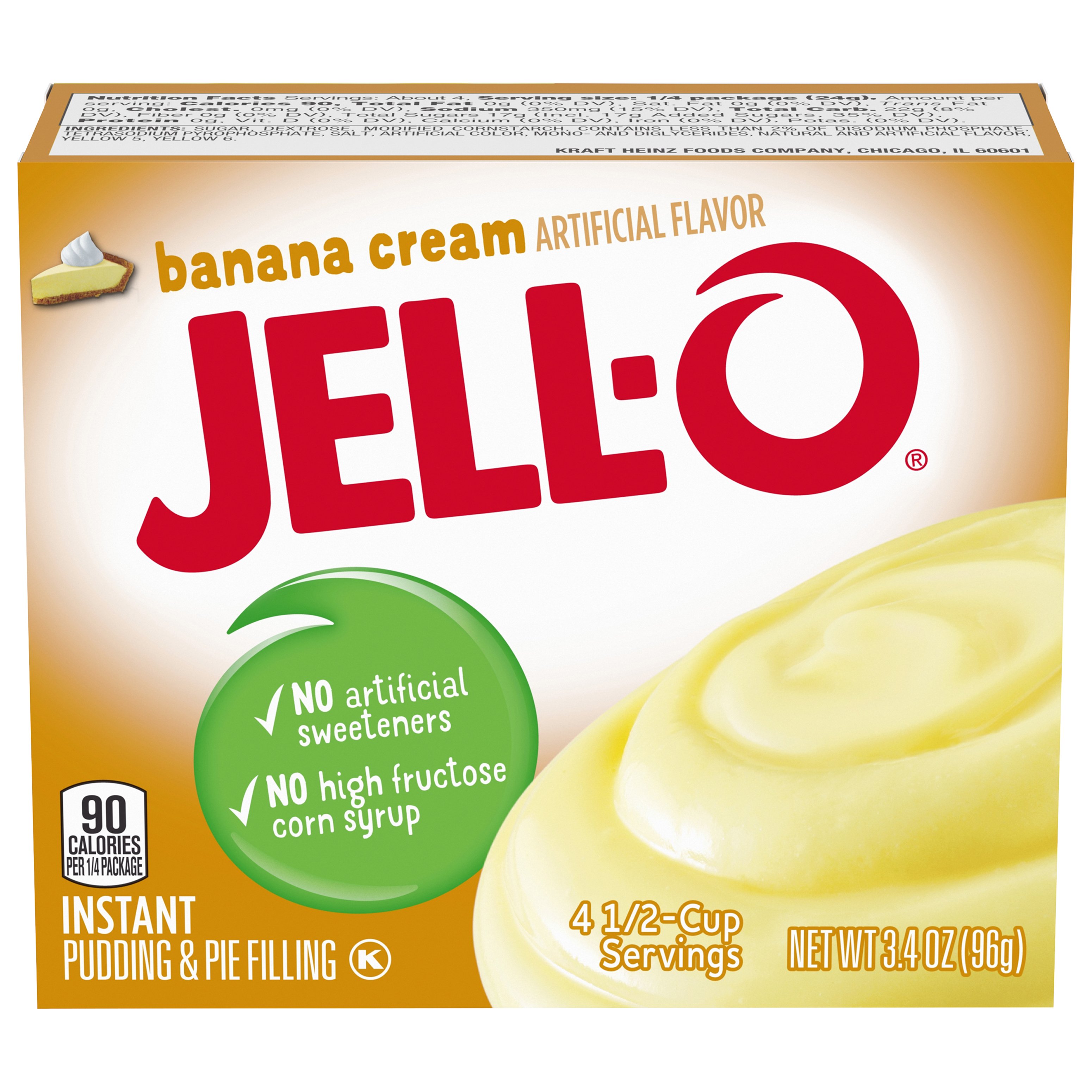 JELL-O Banana Instant Pudding Mix 3.4 OZ   24-Pack