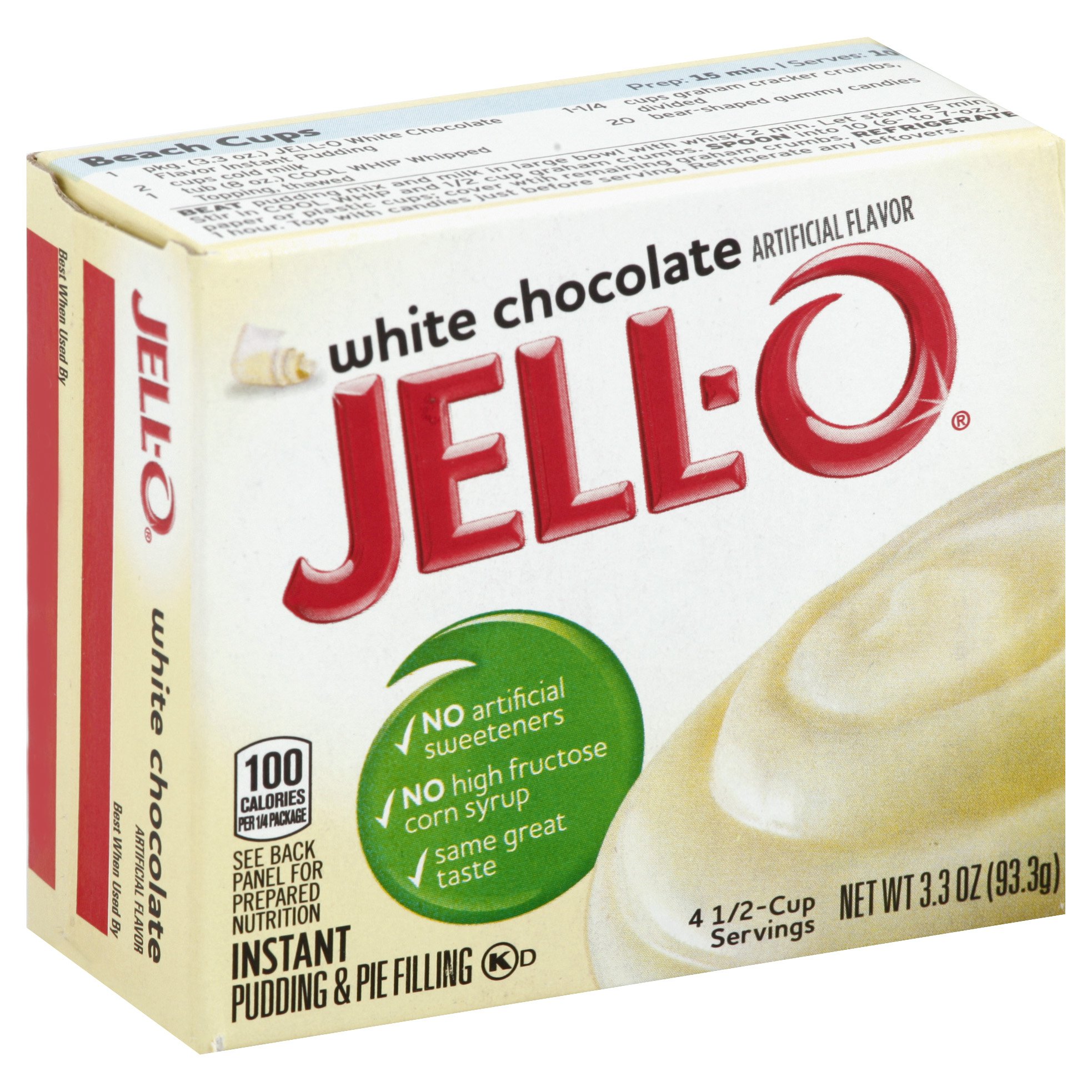 JELL-O Fat Free White Chocolate Instant Puddiing 3.3 OZ 24-Pack
