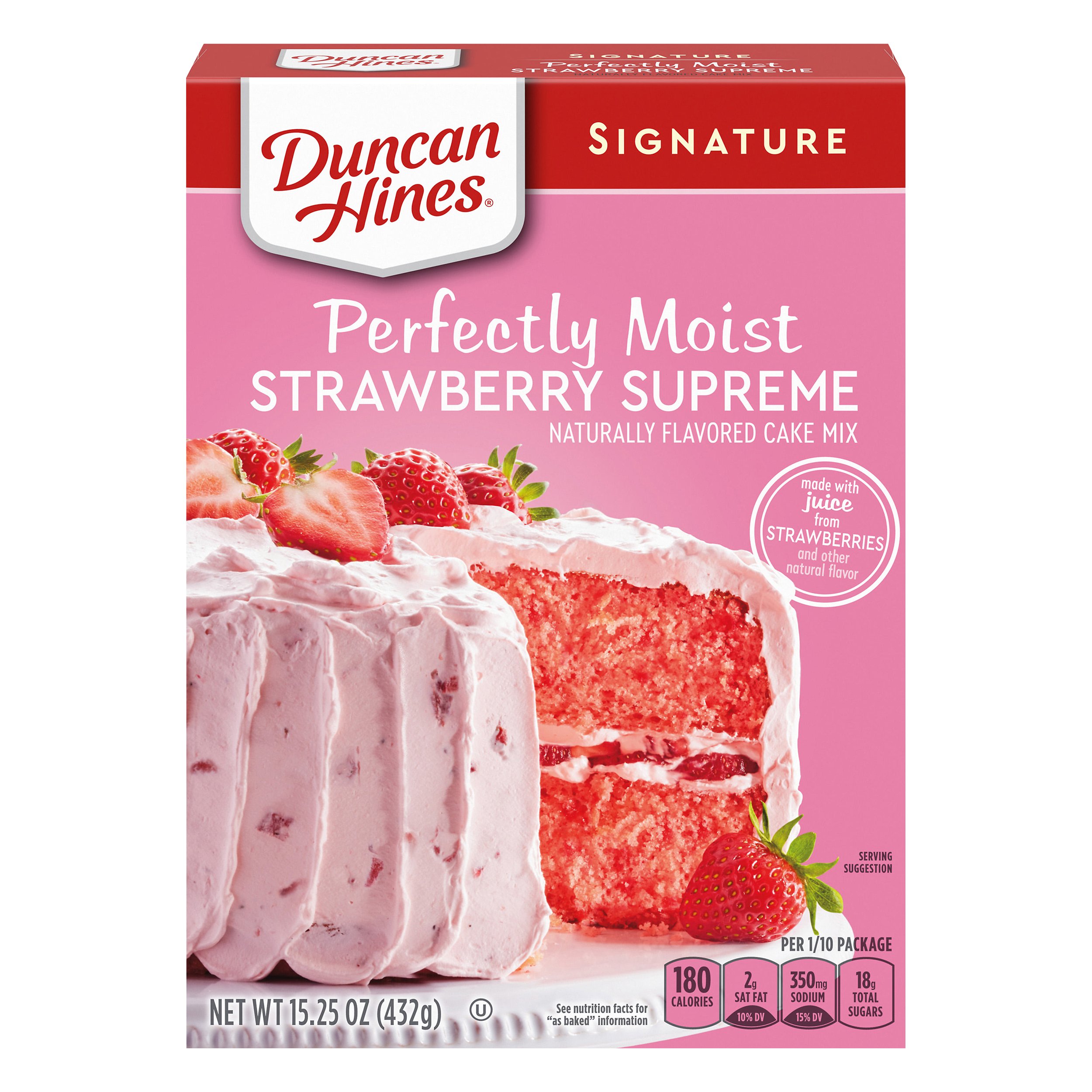 Duncan Hines Strawberry Supreme Cake Mix 15.3 OZ