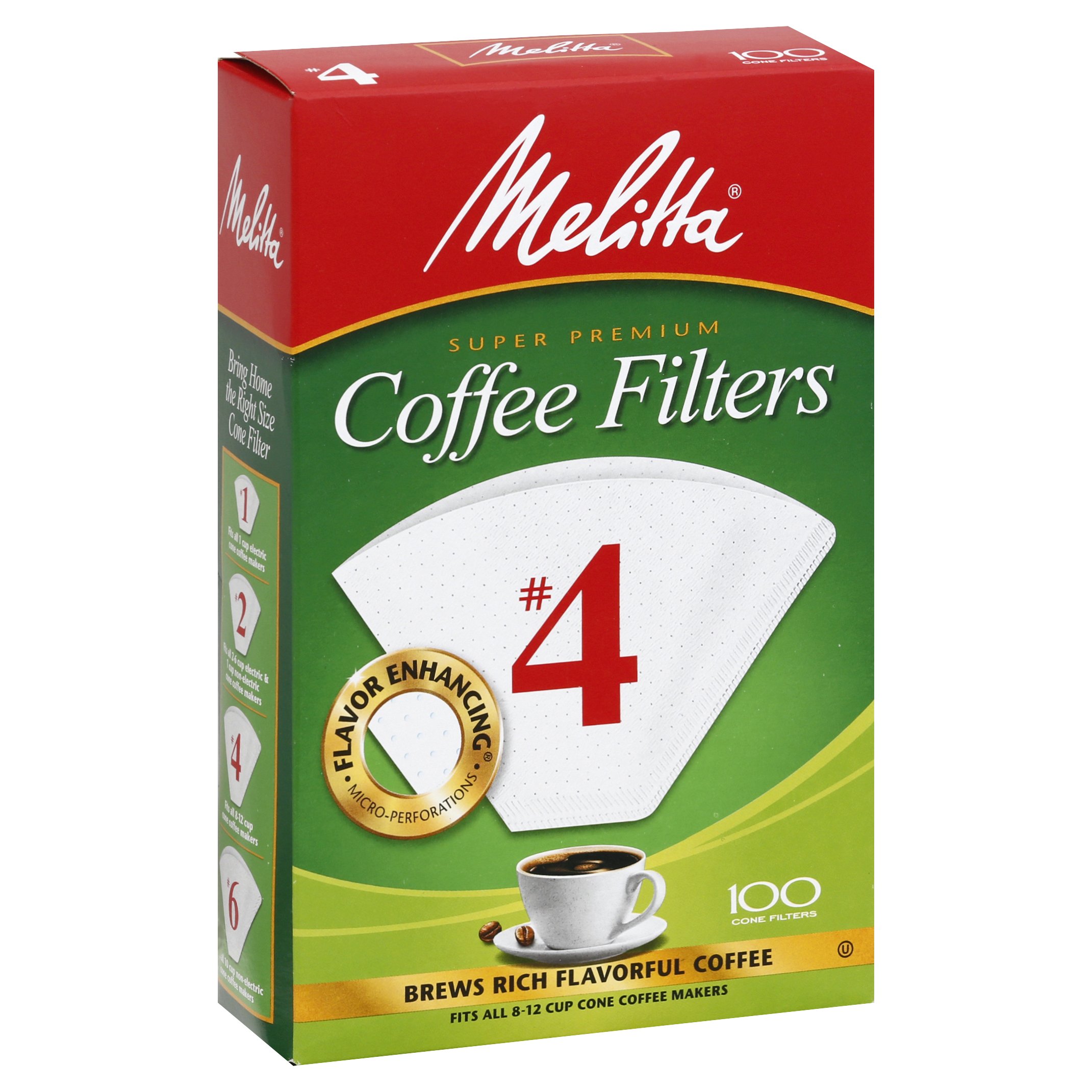 Melitta #4 Cone Coffee Filters 100.0 CT